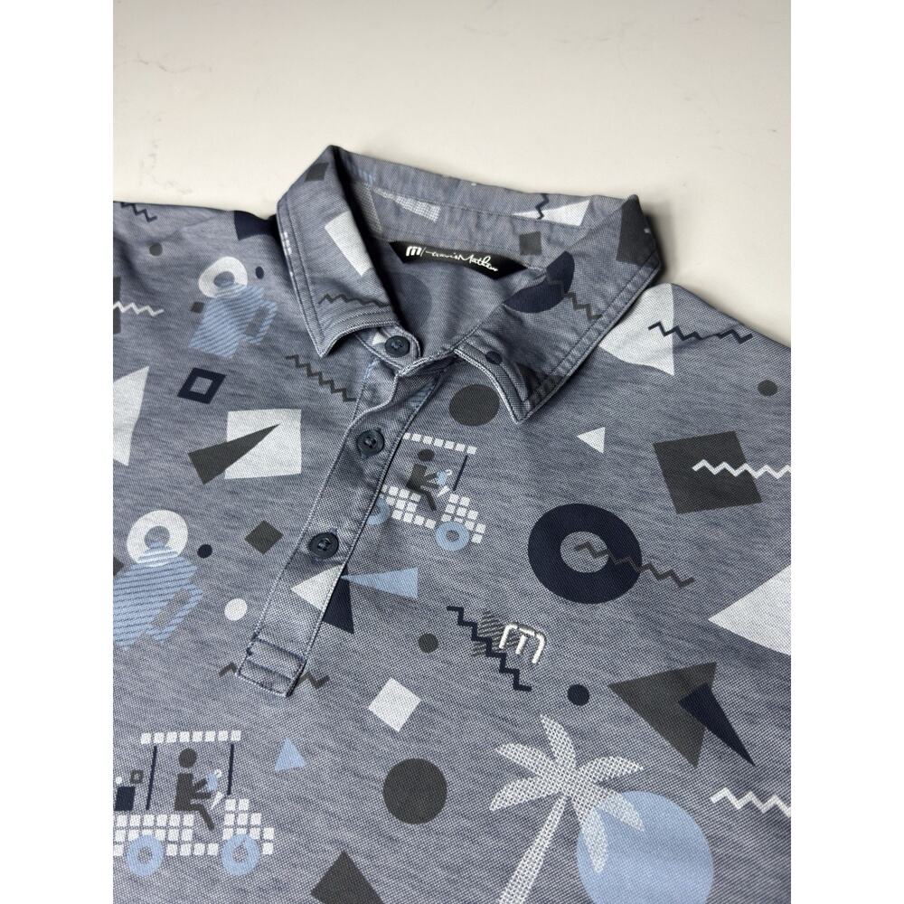 Travis Matthew Men's M Golf Polo Shirt All Over Print Golf Cart Medium